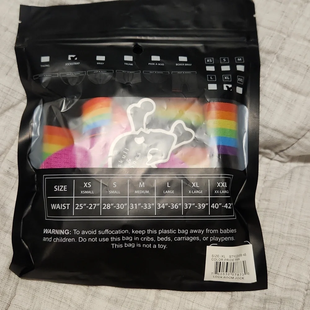 🆕 Skull & Bones Pride Locker Room Jockstrap - XL (34-36) 🏳️‍🌈